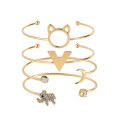 Promotion Gifts Wholesale New Design Women Handmade Custom Charm Fashion Bracelets Jewelry Simple Twisted Gold Plated Fashion Bracelet